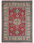 6x8 Red Kuba Afghan Hand Knotted Wool Area Rug